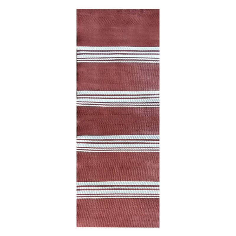 Csíkos kétoldalú kültéri szőnyeg, rozsdavörös, 197 x 72 cm