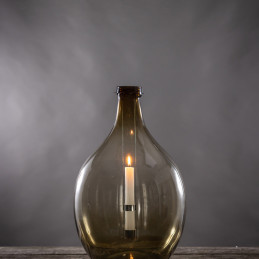 Lámpás újrahasznosított üvegből, kivehető gyertyatartóval, B, 51 cm