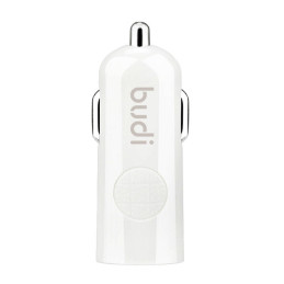 LED car charger Budi 1x USB, 2.4A (white)