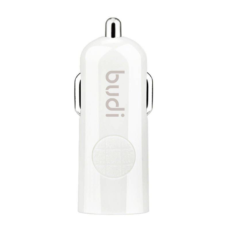 LED car charger Budi 1x USB, 2.4A (white)