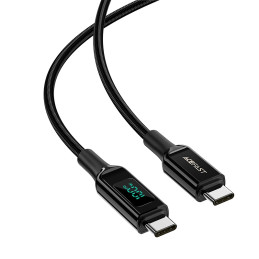 Cable USB-C to USB-C Acefast C6-03 with display, 100W, 2m (black)
