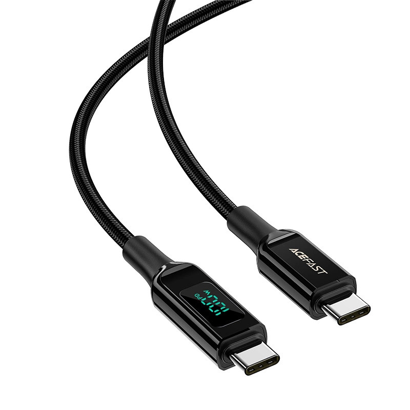 Cable USB-C to USB-C Acefast C6-03 with display, 100W, 2m (black)