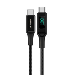 Cable USB-C to USB-C Acefast C6-03 with display, 100W, 2m (black)