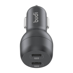 Ładowarka samochodowa Budi, 2x USB-C, 40W, PD (czarna)