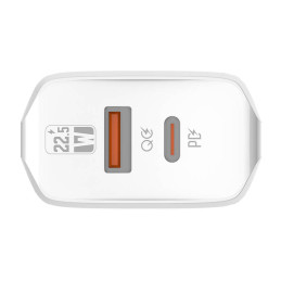 Wall charger  LDNIO A2421C USB, USB-C 22.5W + USB-C - Lightning cable