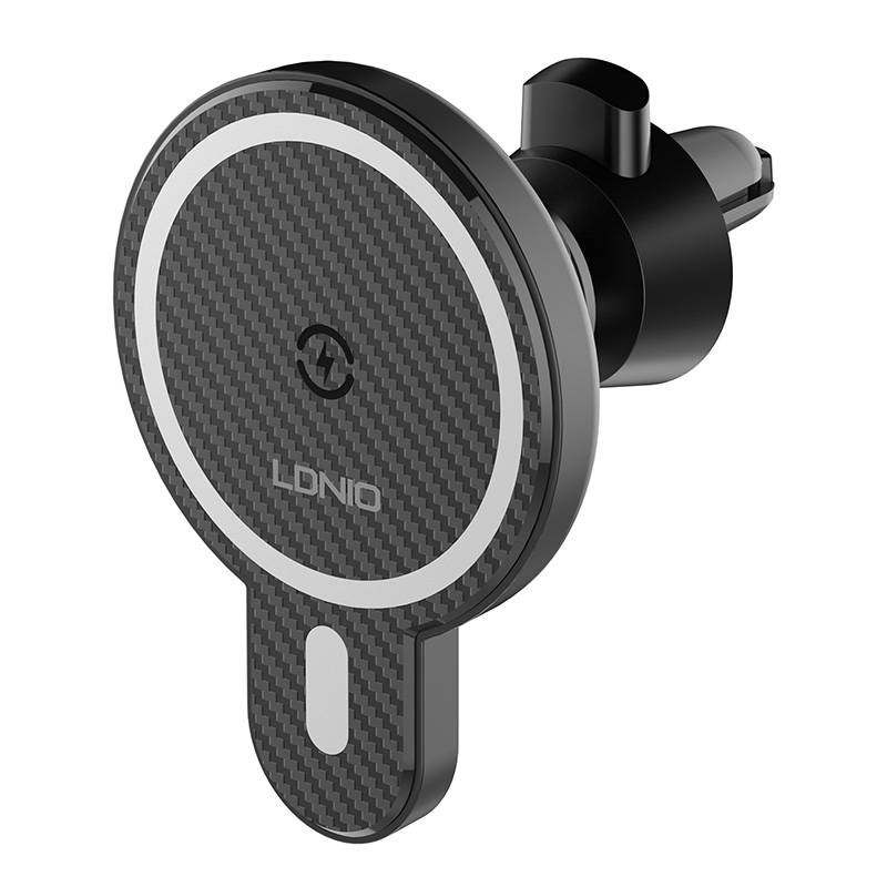 LDNIO Car Mount ,MA20 with inductive charger 15W and metal ring (Black) LDNIO Car Mount ,MA20 with inductive charger 15W and metal ring (Black)