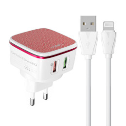 Wall charger  LDNIO A2405Q 2USB + Lightning cable