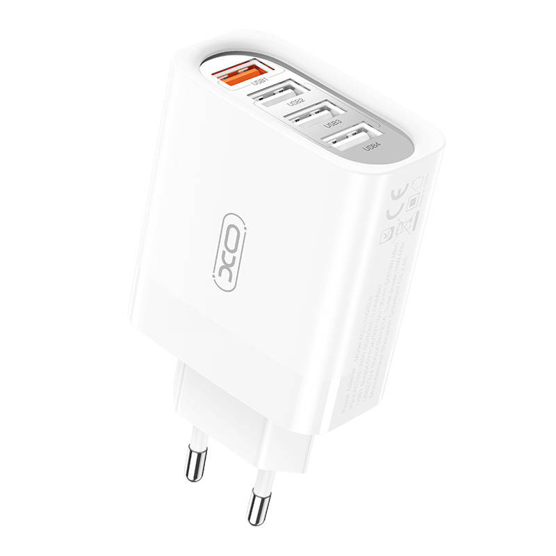 Wall Charger XO L100 USB QC 3.0 + 3x USB 2.4A (white) Wall Charger XO L100 USB QC 3.0 + 3x USB 2.4A (white)