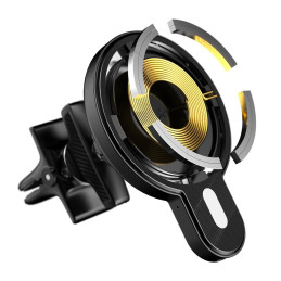 Magnetic car holder Dudao F13 with Qi induction charger, 15W (black)