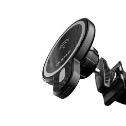 Magnetic car holder Dudao F13 with Qi induction charger, 15W (black)