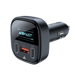 Car Charger Acefast B5, 101W, 2x USB-C + USB, OLED (black)