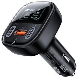 Car Charger Acefast B5, 101W, 2x USB-C + USB, OLED (black)