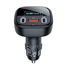 Car Charger Acefast B5, 101W, 2x USB-C + USB, OLED (black)