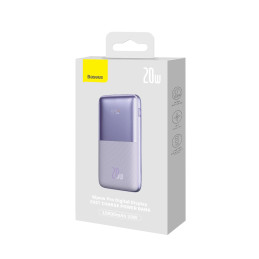 Baseus Bipow Pro Powerbank 10000mAh, 2xUSB, USB-C, 20W (lila)