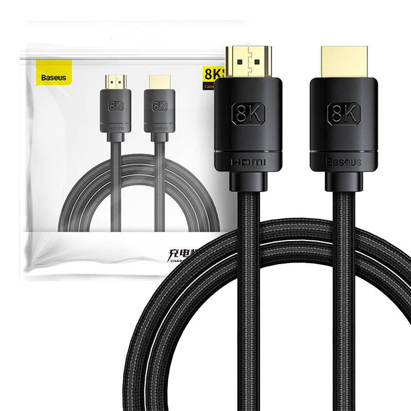Baseus High Definition Series HDMI 2.1 kábel, 8K 60Hz, 3D, HDR, 48Gbps, 2m (fekete) Baseus High Definition Series HDMI 2.1 kábel, 8K 60Hz, 3D, HDR, 48Gbps, 2m (fekete)