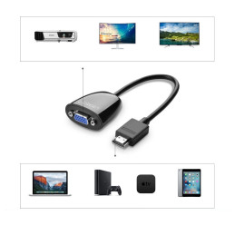UGREEN MM105 HDMI-VGA adapter (fekete)