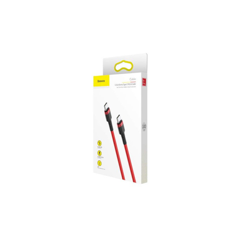 Baseus Cafule USB Type-C - USB Type-C QC3.0 cable 1m Red Baseus Cafule USB Type-C - USB Type-C QC3.0 cable 1m Red