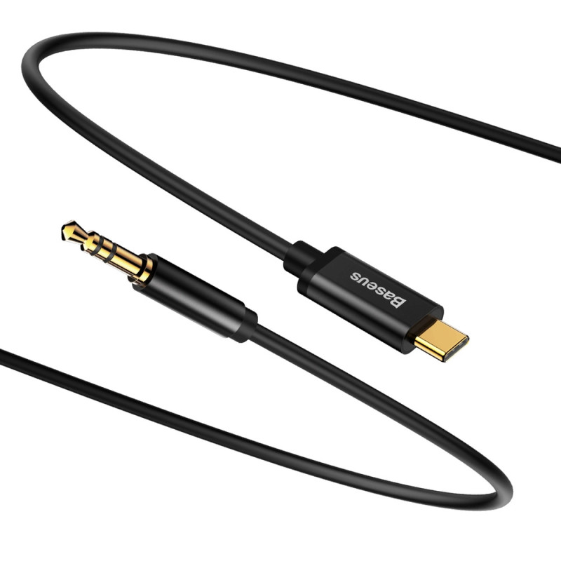 Baseus CAM01-01 USB kábel 1,2 M 3.5mm USB C Fekete Baseus CAM01-01 USB kábel 1,2 M 3.5mm USB C Fekete