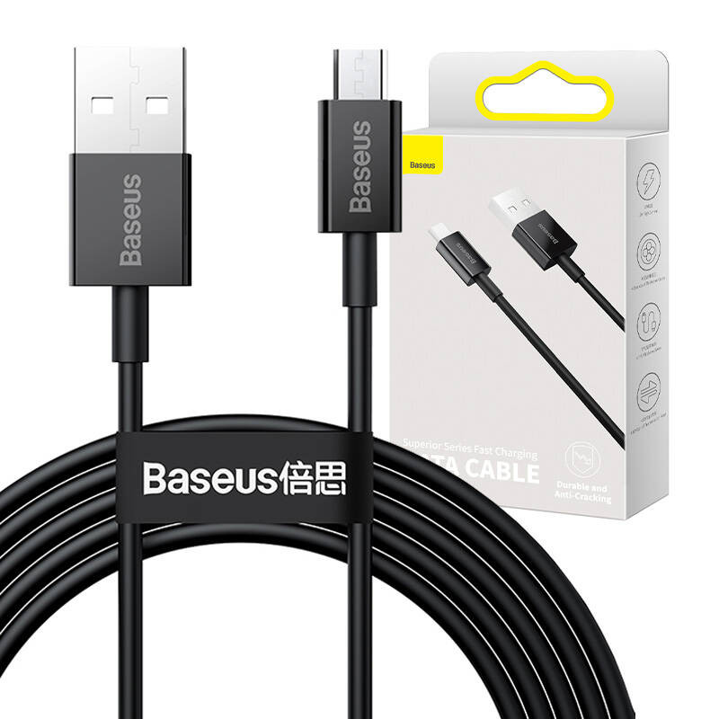 Baseus Superior USB kábel 2 M USB 2.0 USB A Micro-USB A Fehér Baseus Superior USB kábel 2 M USB 2.0 USB A Micro-USB A Fehér