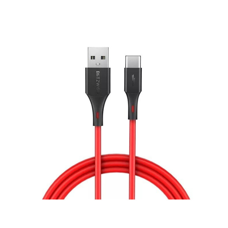 USB-kábel USB-C-hez BlitzWolf BW-TC15 3A 1,8 m (piros) USB-kábel USB-C-hez BlitzWolf BW-TC15 3A 1,8 m (piros)