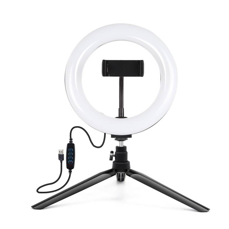 Puluz Ring lámpa / LED állvány 20cm telefontartóval PKT3073B Puluz Ring lámpa / LED állvány 20cm telefontartóval PKT3073B