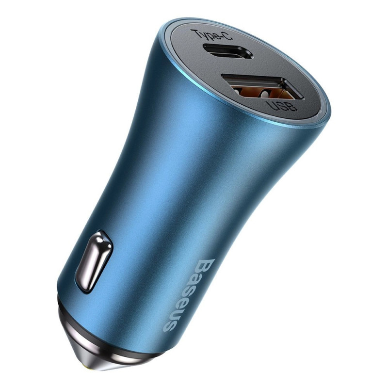 Baseus Golden Contactor Pro autós töltő, USB + USB-C, QC4.0 +, PD, SCP, 40 W (kék) Baseus Golden Contactor Pro autós töltő, USB + USB-C, QC4.0 +, PD, SCP, 40 W (kék)