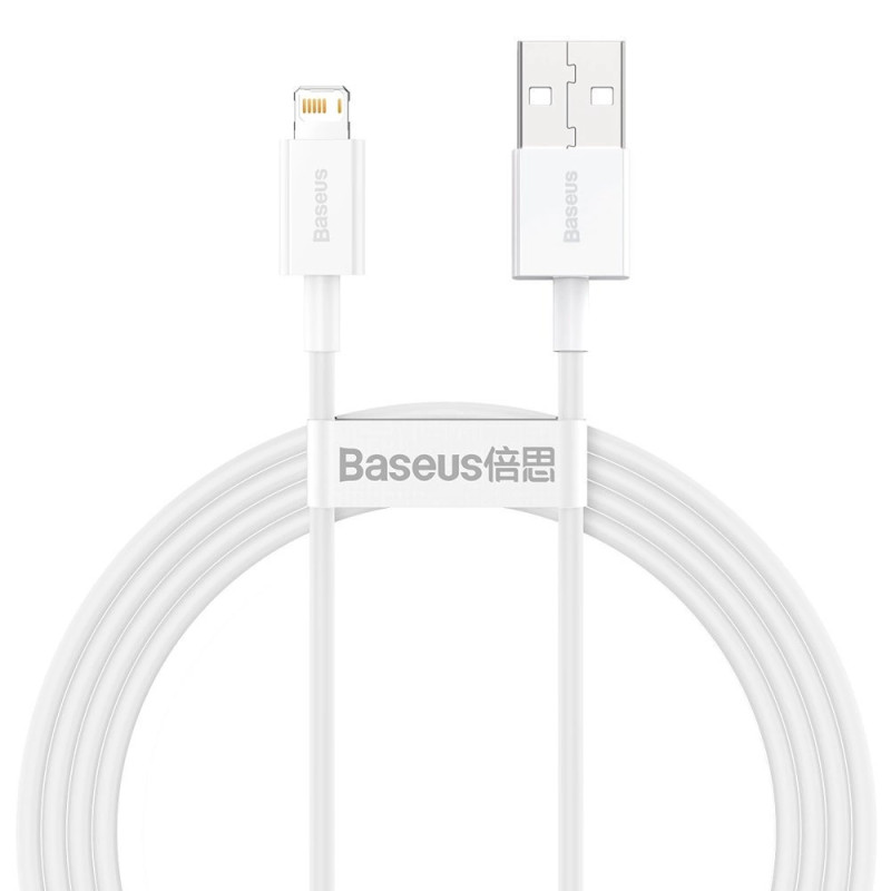 USB-kábel a Lightning Baseus Superior sorozathoz, 2,4A, 1,5 m (fehér) USB-kábel a Lightning Baseus Superior sorozathoz, 2,4A, 1,5 m (fehér)