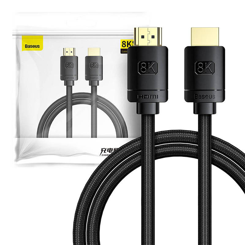 Baseus High Definition Series HDMI 2.1 kábel, 8K 60Hz, 3D, HDR, 48Gbps, 1m (fekete) Baseus High Definition Series HDMI 2.1 kábel, 8K 60Hz, 3D, HDR, 48Gbps, 1m (fekete)