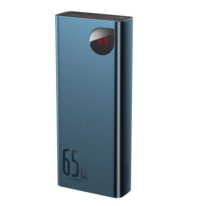 Powerbank Baseus Adaman Metal 20000mAh, PD, QC 3.0, 65W, 2xUSB + USB-C + mikro USB, (kék) Powerbank Baseus Adaman Metal 20000mAh, PD, QC 3.0, 65W, 2xUSB + USB-C + mikro USB, (kék)