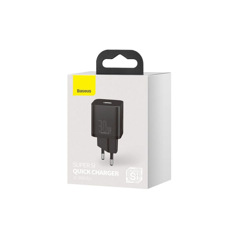 Baseus Super Si gyorstöltő 1C 30W (fekete) Baseus Super Si gyorstöltő 1C 30W (fekete)