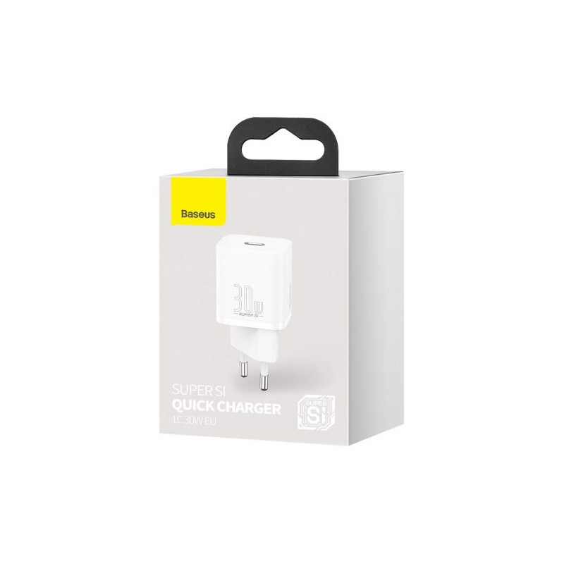 Baseus Super Si gyorstöltő 1C 30W (fehér) Baseus Super Si gyorstöltő 1C 30W (fehér)