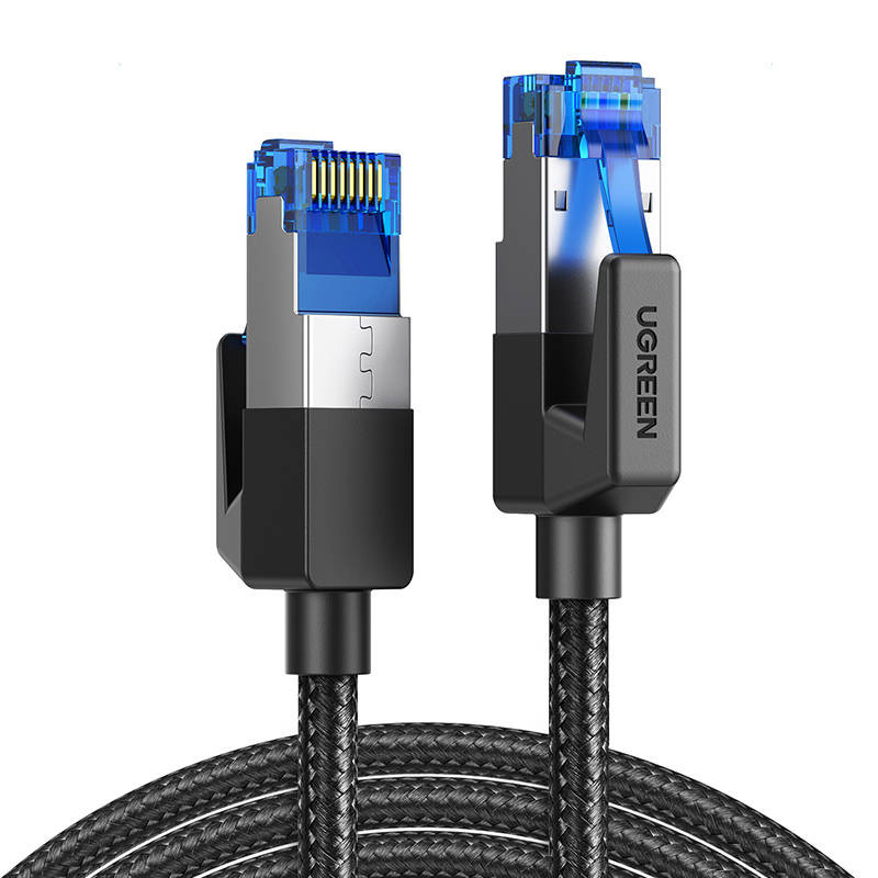 UGREEN NW153 fonott hálózati kábel, Ethernet RJ45, Cat.8, F / FTP, 1,5 m (fekete) UGREEN NW153 fonott hálózati kábel, Ethernet RJ45, Cat.8, F / FTP, 1,5 m (fekete)