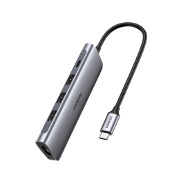 UGREEN 5 az 1-ben hub adapter USB-C - 3x USB 3.0 + HDMI 4K + USB-C PD 100 W (szürke)