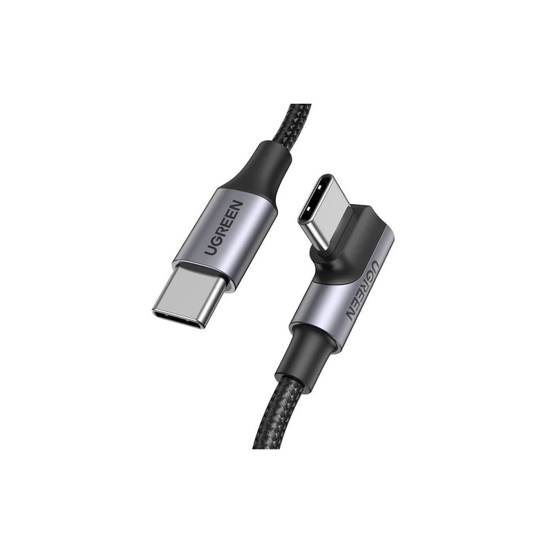 USB-C-USB-C kábel, ferde UGREEN US334 5A, PD 100W, 1m (fekete) USB-C-USB-C kábel, ferde UGREEN US334 5A, PD 100W, 1m (fekete)