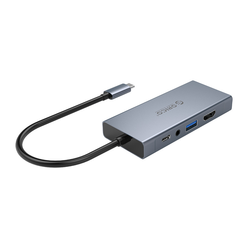 Orico hub adapter5 az 1-ben HDMI 4K + USB 3.0 + VGA + AUX + USB-C PD 60W Orico hub adapter5 az 1-ben HDMI 4K + USB 3.0 + VGA + AUX + USB-C PD 60W