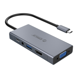 Orico hub adapter5 az 1-ben HDMI 4K + USB 3.0 + VGA + AUX + USB-C PD 60W