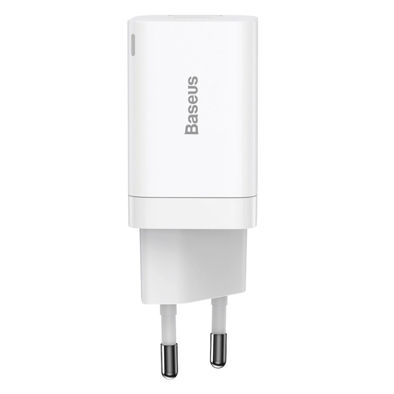 Baseus Super Si Pro gyorstöltő USB + USB-C 30W (fehér) Baseus Super Si Pro gyorstöltő USB + USB-C 30W (fehér)