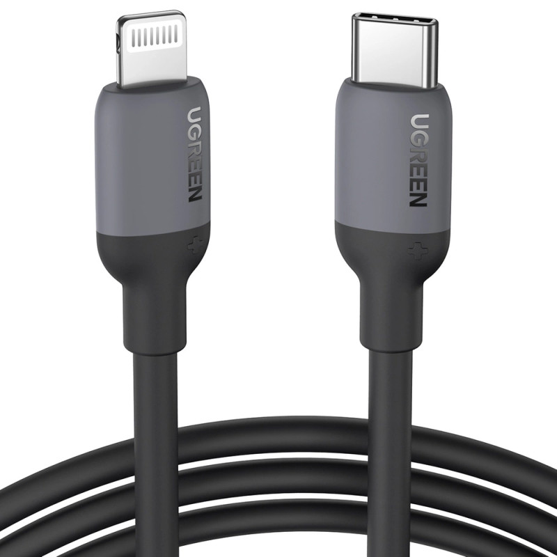 UGREEN US387 USB-C - Lightning kábel, 1m (fekete) UGREEN US387 USB-C - Lightning kábel, 1m (fekete)