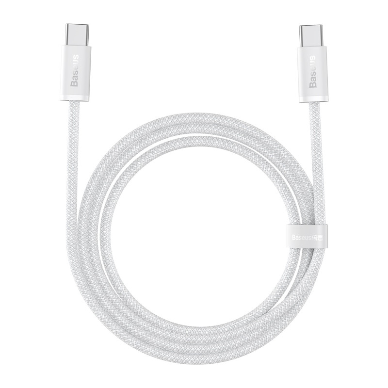 Baseus USB-C-USB-C kábel, 100 W, 2 m (fehér) Baseus USB-C-USB-C kábel, 100 W, 2 m (fehér)