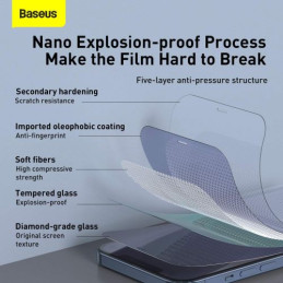 Baseus edzett üveg 0.3mm iPhone 12 Pro Max (2db)