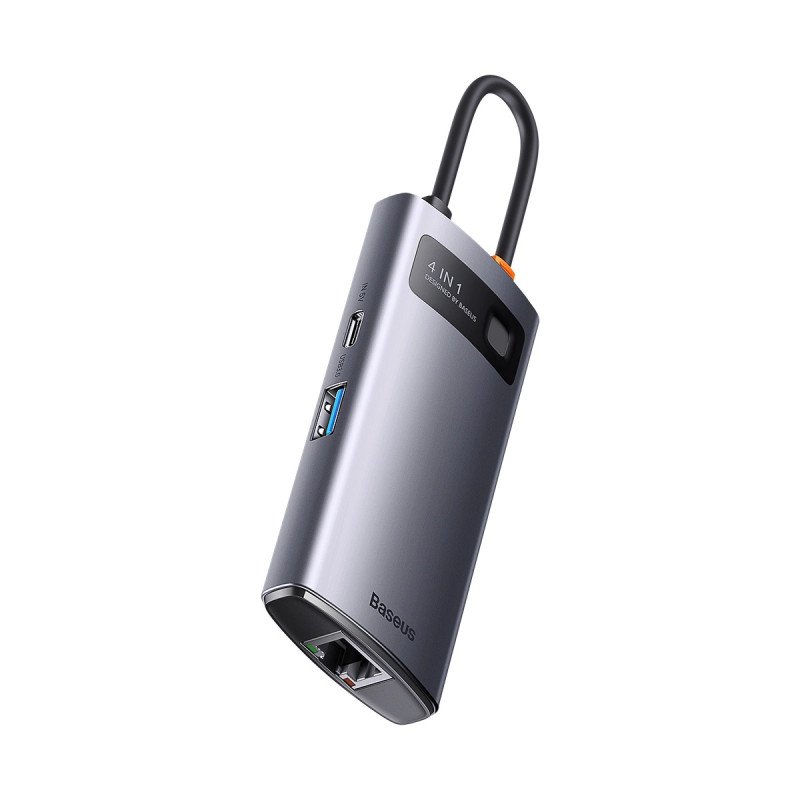 Baseus Metal Gleam Series 4 az 1-ben hub, USB-C - 3x USB 3.0 / Ethernet RJ45 Baseus Metal Gleam Series 4 az 1-ben hub, USB-C - 3x USB 3.0 / Ethernet RJ45