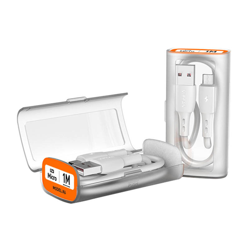 USB-Micro USB kábel Vipfan X06, 3A, 1m (fehér) USB-Micro USB kábel Vipfan X06, 3A, 1m (fehér)