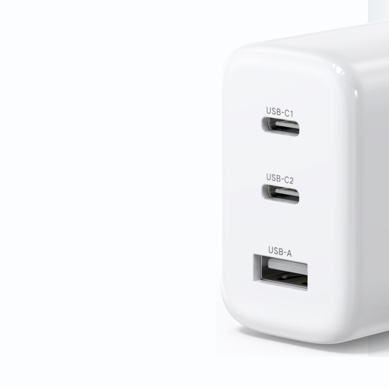 Wall charger UGREEN CD275, 2x USB-C, 1x USB, 65W (white) Wall charger UGREEN CD275, 2x USB-C, 1x USB, 65W (white)