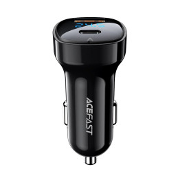 Car Charger Acefast B4, 66W, USB-C + USB, with display (black)