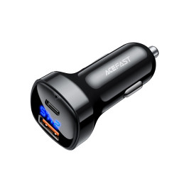 Car Charger Acefast B4, 66W, USB-C + USB, with display (black)