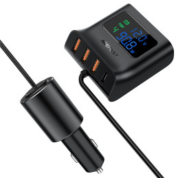 Car Charger Acefast B8, 3x USB + USB-C, 90W (black)