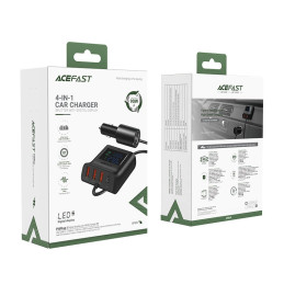 Car Charger Acefast B8, 3x USB + USB-C, 90W (black)