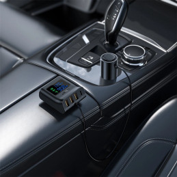 Car Charger Acefast B8, 3x USB + USB-C, 90W (black)