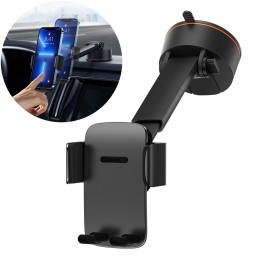 Baseus Easy Control Clamp Car Holder with suction cup (black)