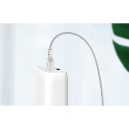 XO L57 wall charger, 2x USB + USB-C cable (white)